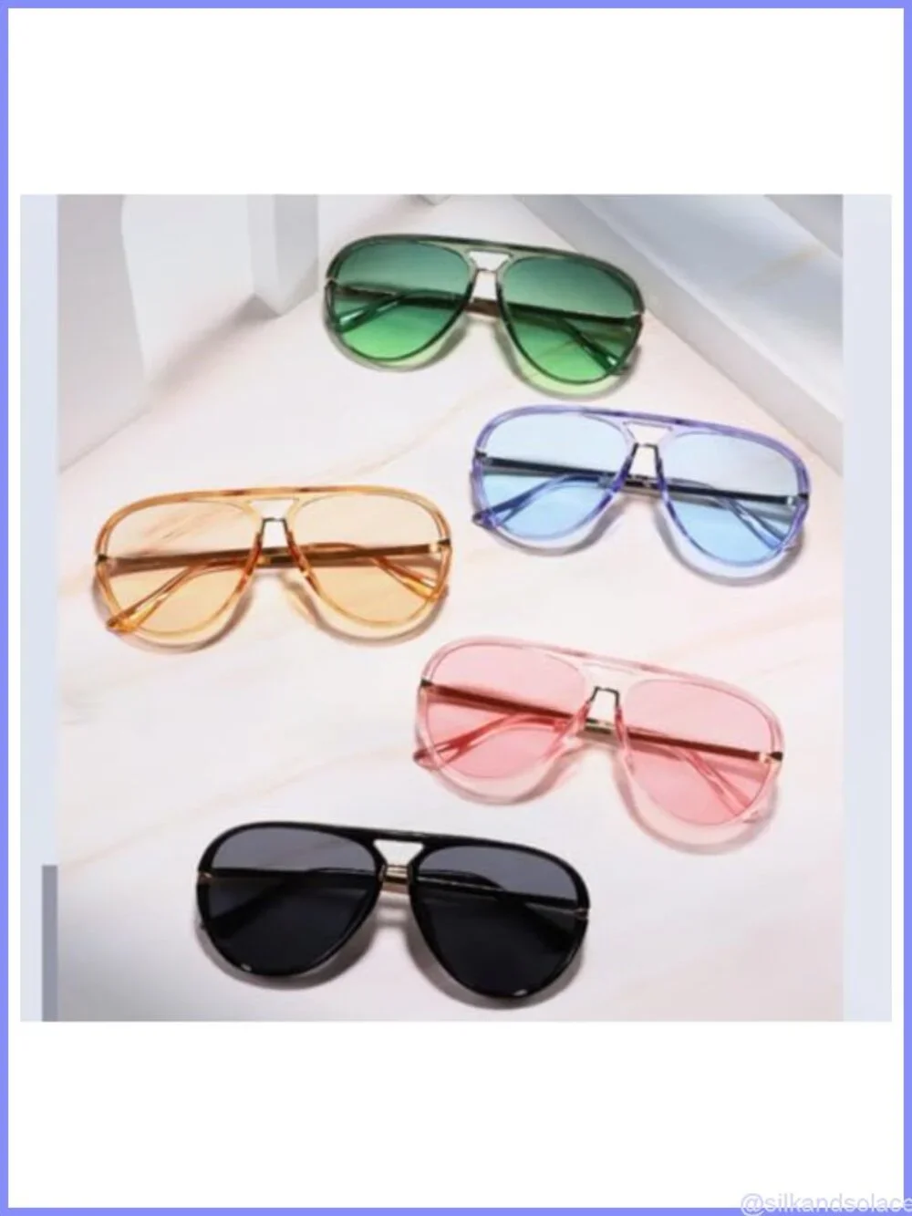 Oversized Retro Aviator Sunglasses UV400 Full Frame Unisex Designer